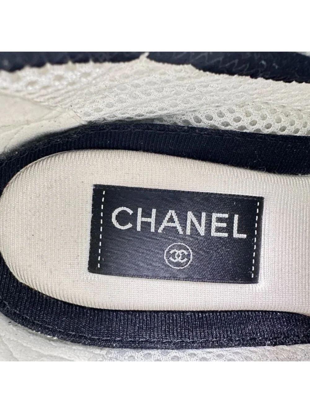 Chanel CC Logo Suede Mesh Sneakers Black Brown